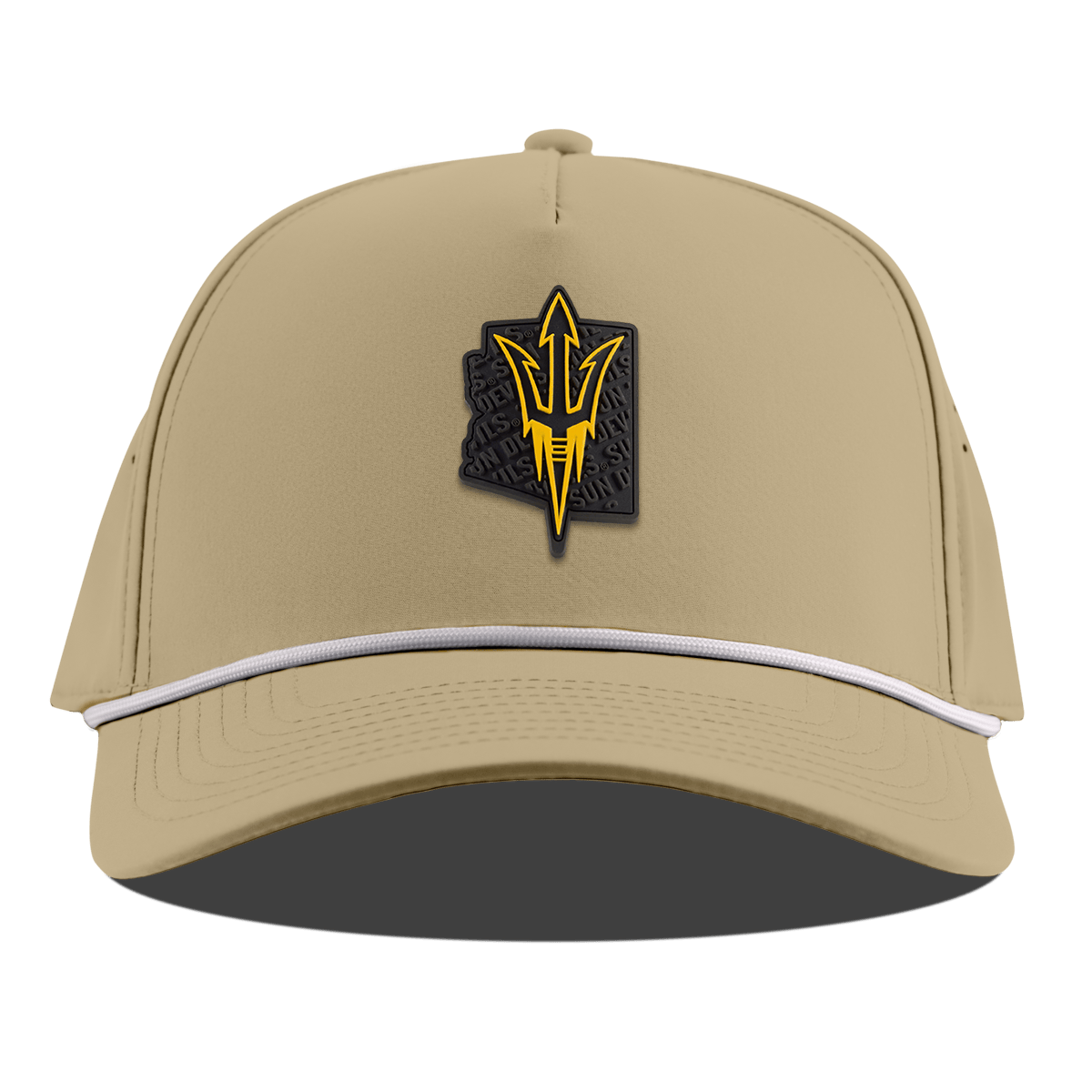 Arizona State University "ASU Blackout Pitchfork" Curved 5 Panel Rope Desert