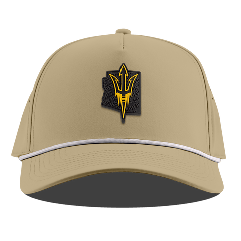 Arizona State University "ASU Blackout Pitchfork" Curved 5 Panel Rope Desert