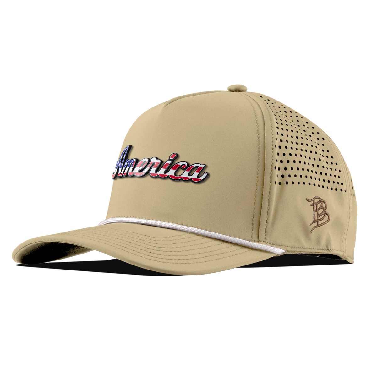 America Curved 5 Panel Rope Desert/White