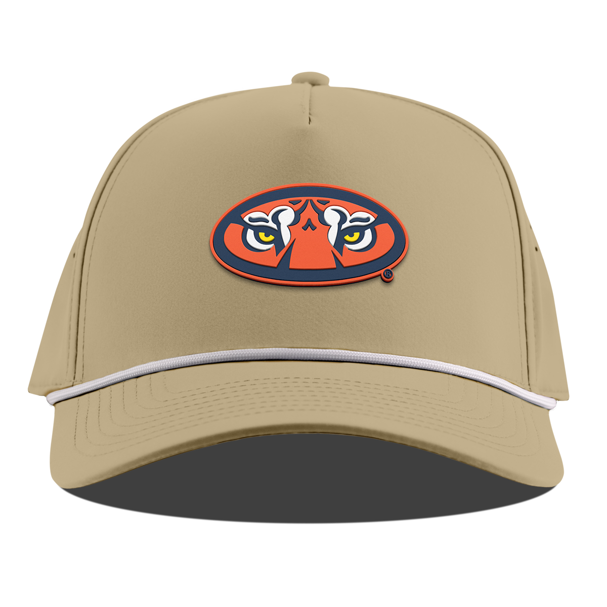 Auburn University "Auburn Tiger Eyes" Curved 5 Panel Rope Desert