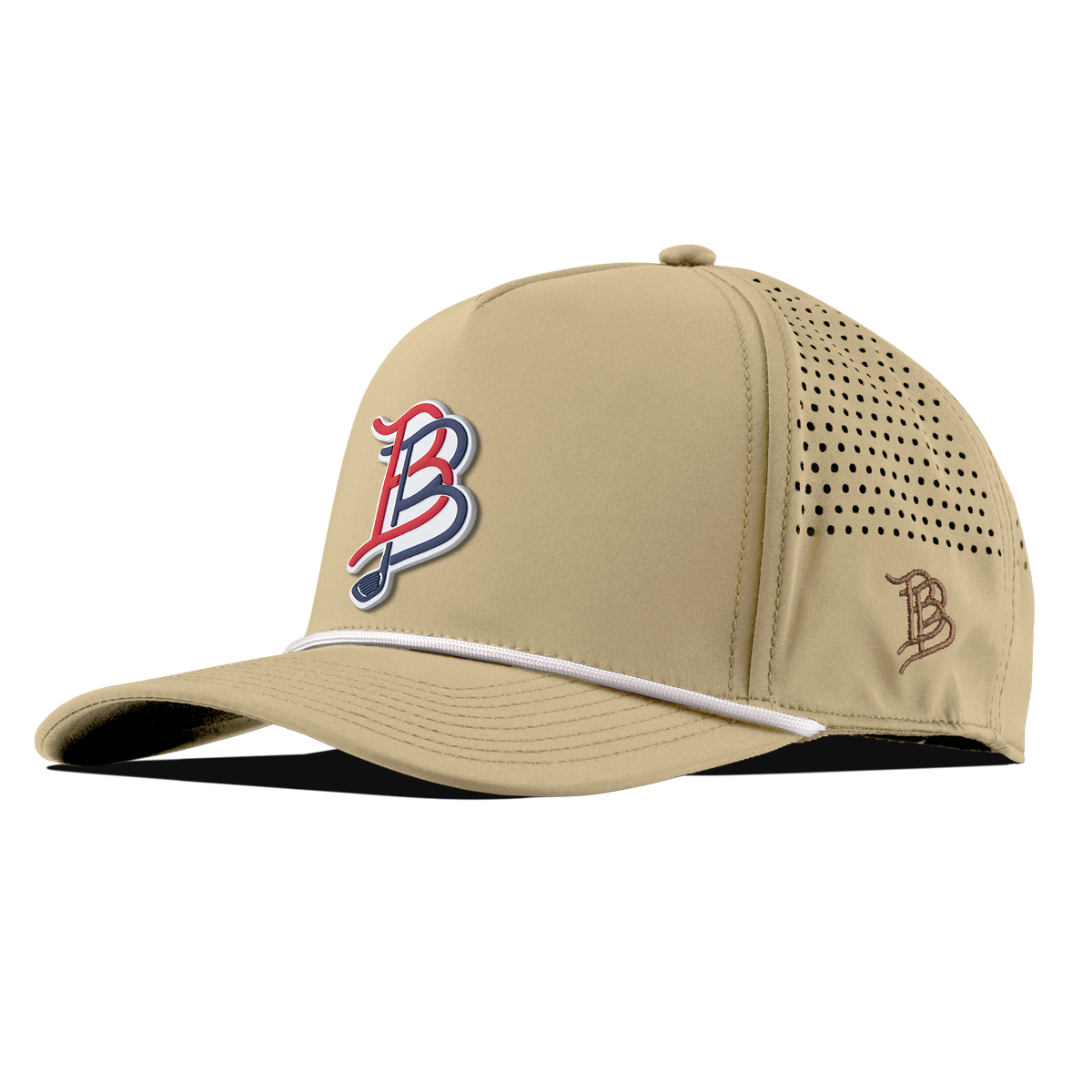 BB Golf USA Curved 5 Panel Rope Desert/White