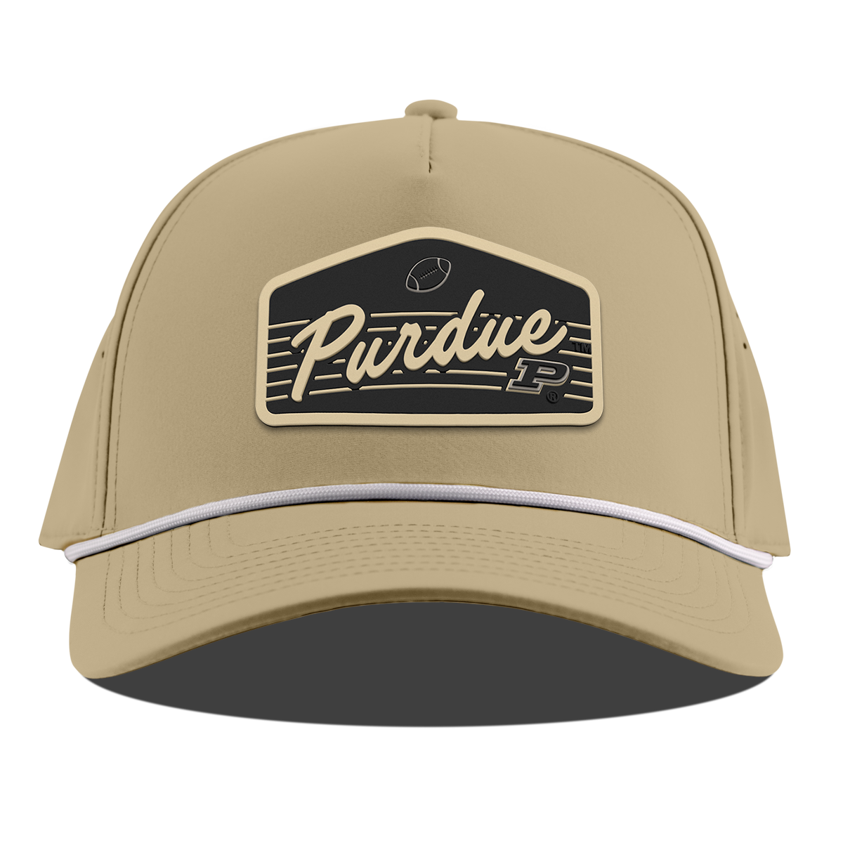 Purdue University "Boilermakers Football" Curved 5 Panel Rope Desert