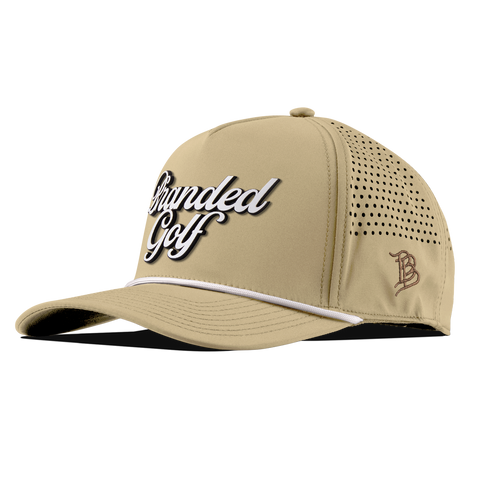 Branded Golf Curved 5 Panel Rope Desert/White