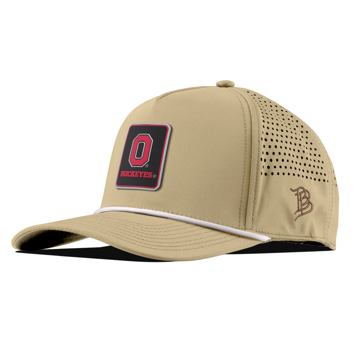 Ohio State University "Buckeyes Badge" Curved 5 Panel Rope Desert