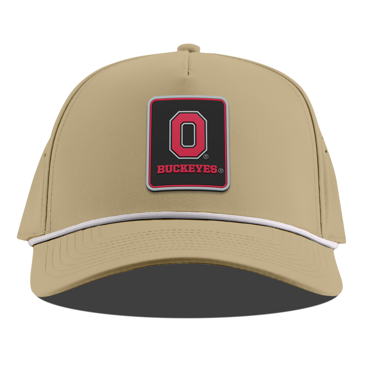 Ohio State University "Buckeyes Badge" Curved 5 Panel Rope Desert