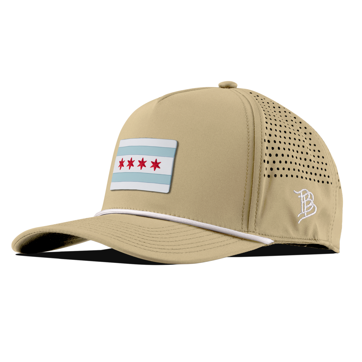 Chicago Flag Curved 5 Panel Rope Desert