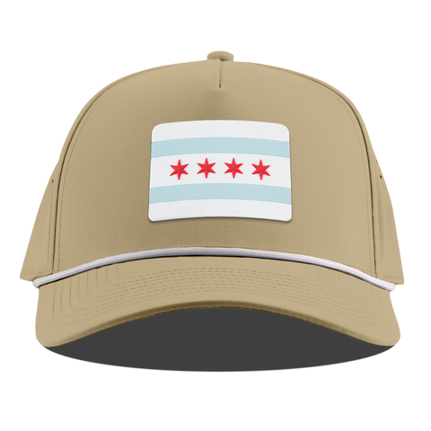 Chicago Flag Curved 5 Panel Rope Desert