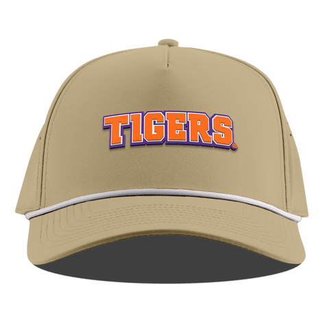 Clemson University "Clemson Tigers Block" Curved 5 Panel Rope Desert