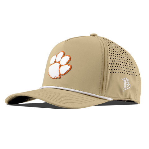 Clemson University "Clemson Tigers Paw White" Curved 5 Panel Rope Desert