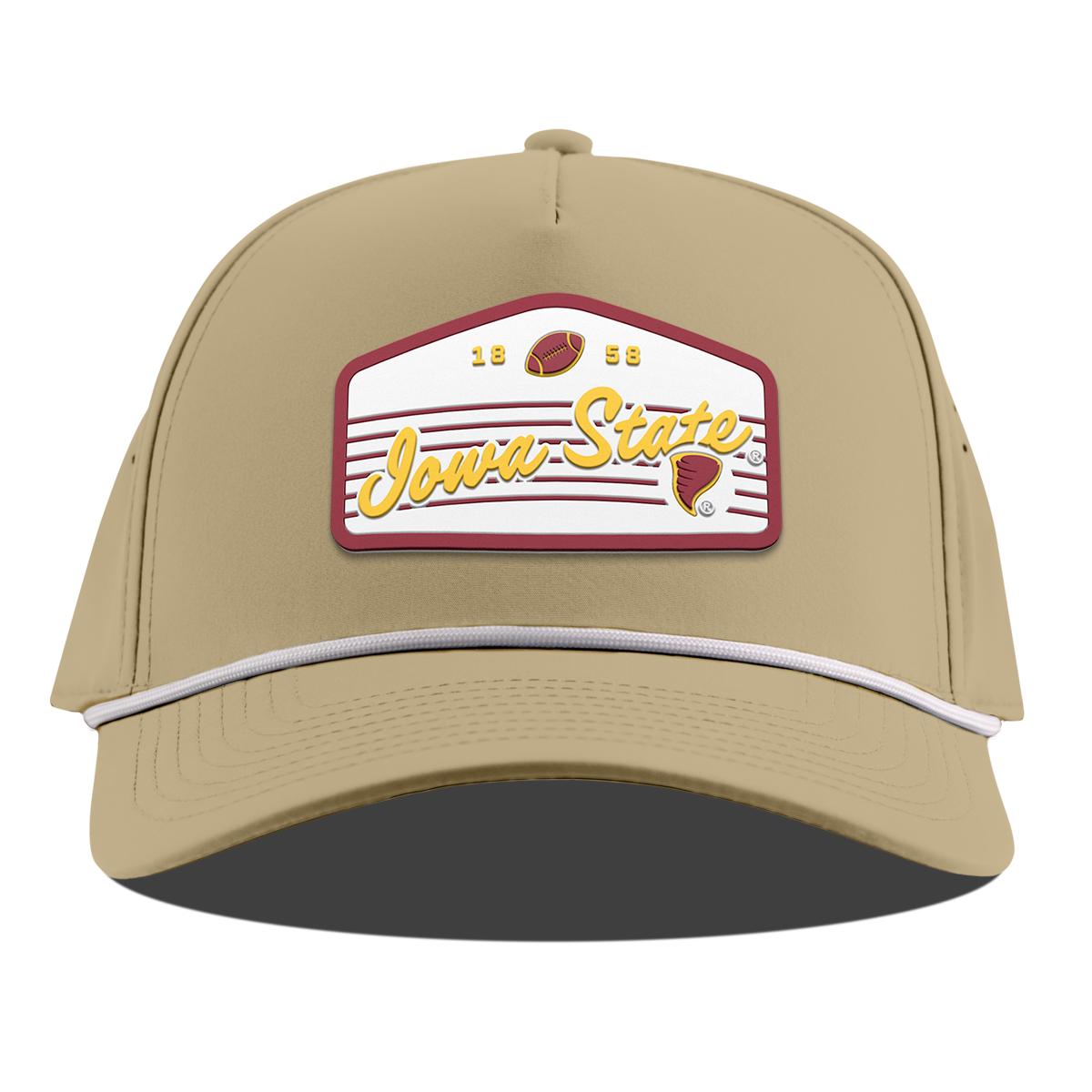 Iowa State University "Cyclones Football" Curved 5 Panel Rope Desert