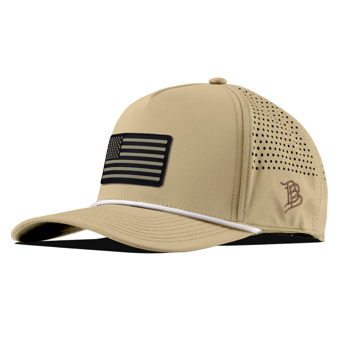 United Old Glory Curved 5 Panel Rope Desert/White