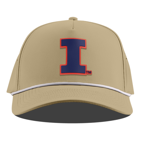 University of Illinois "Fighting Illini Navy" Curved 5 Panel Rope Desert