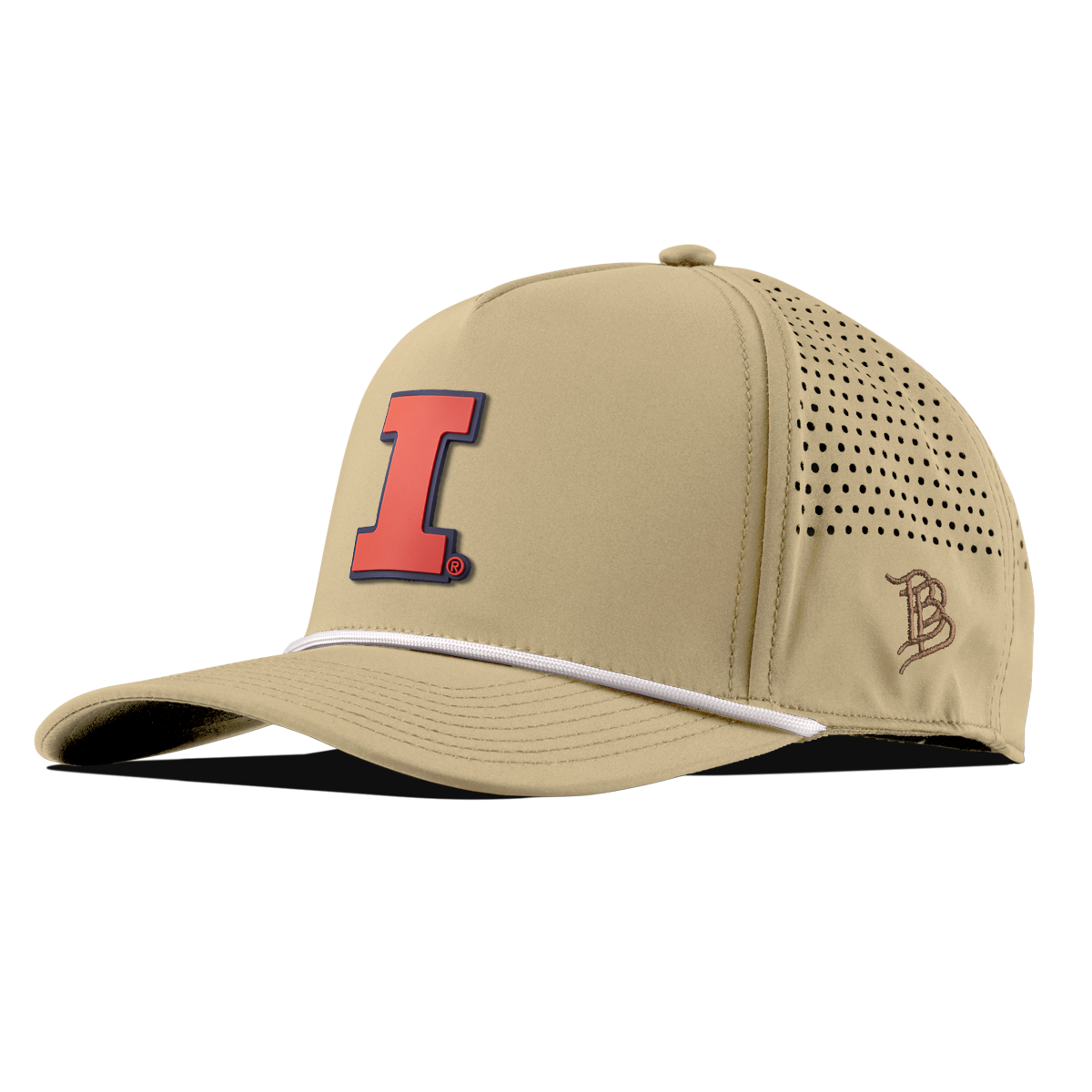 University of Illinois "Fighting Illini Orange" Curved 5 Panel Rope Desert/White