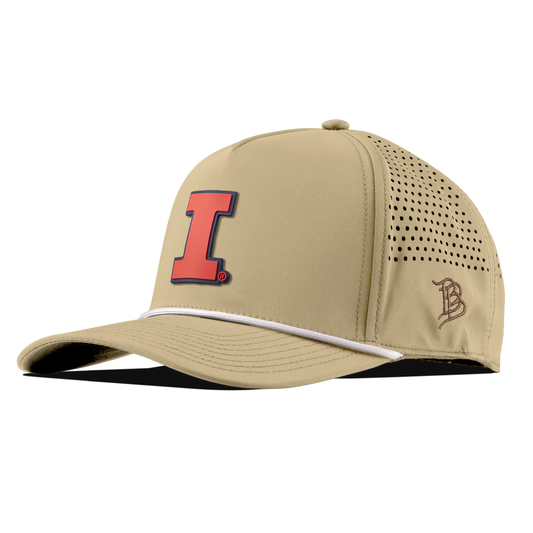 University of Illinois "Fighting Illini Orange" Curved 5 Panel Rope Desert/White