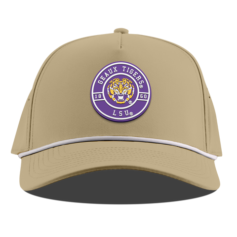 Louisiana State University "Geaux LSU Tigers" Curved 5 Panel Rope Desert