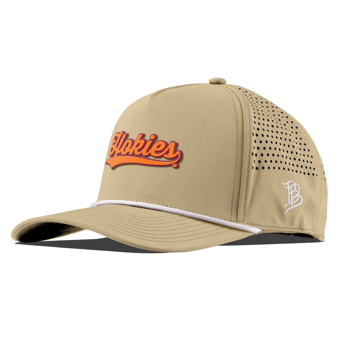 Virginia Tech University "Hokies Script" Curved 5 Panel Rope Desert