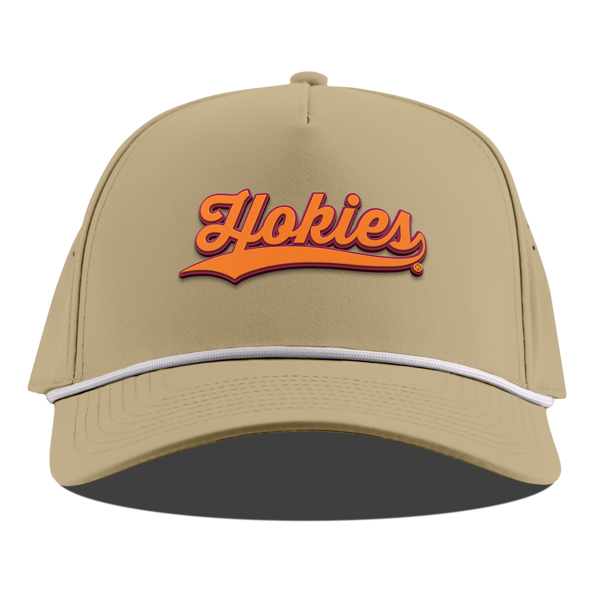 Virginia Tech University "Hokies Script" Curved 5 Panel Rope Desert