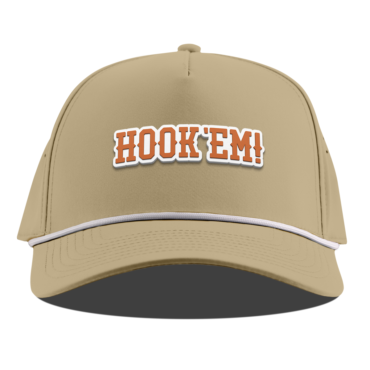 University of Texas "Hook'Em Horns" Curved 5 Panel Rope Desert