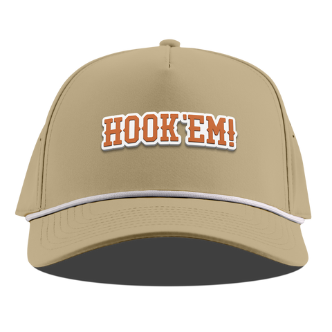 University of Texas "Hook'Em Horns" Curved 5 Panel Rope Desert