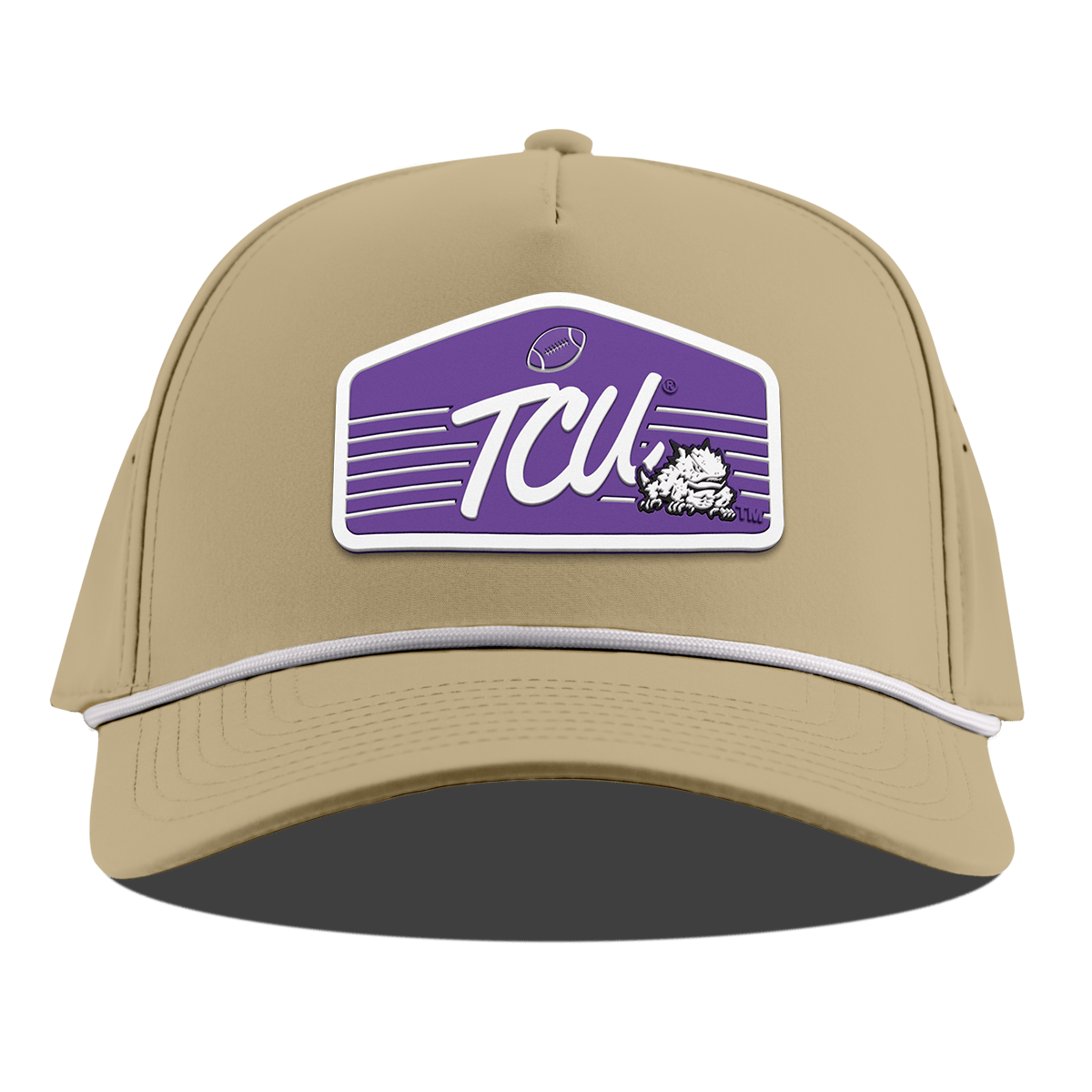 Texas Christian University "Horned Frogs Football" Curved 5 Panel Rope Desert