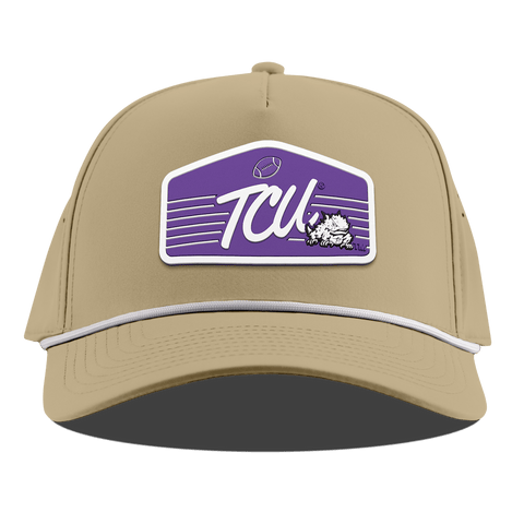Texas Christian University "Horned Frogs Football" Curved 5 Panel Rope Desert