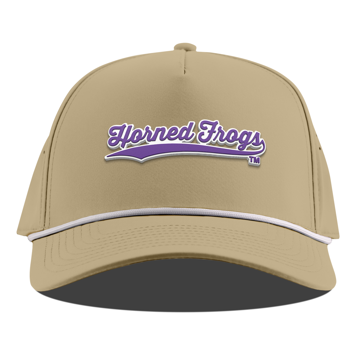 Texas Christian University "TCU Horned Frogs Scripts" Curved 5 Panel Rope Desert