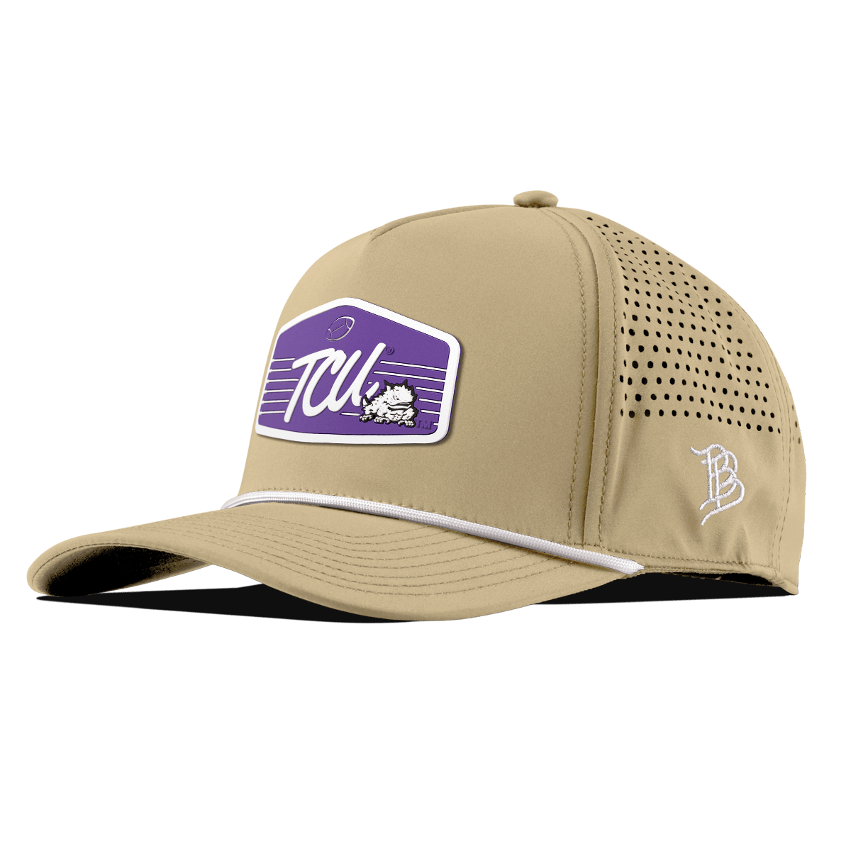 Texas Christian University "Horned Frogs Football" Curved 5 Panel Rope Desert