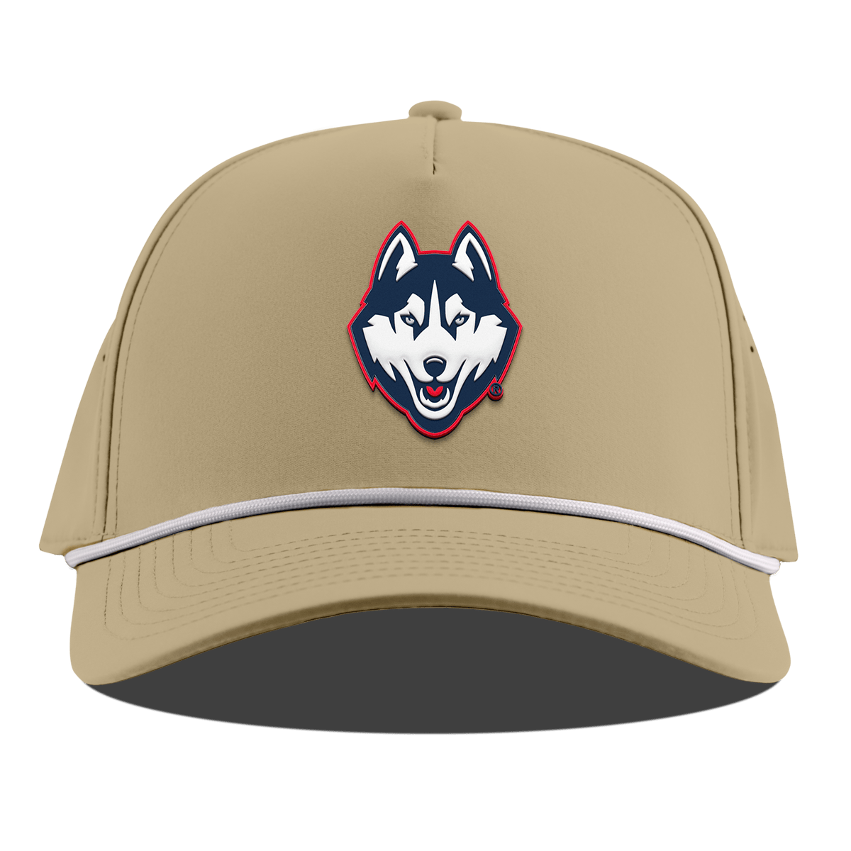 University of Connecticut "Huskies Mascot" Curved 5 Panel Rope Desert
