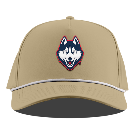 University of Connecticut "Huskies Mascot" Curved 5 Panel Rope Desert