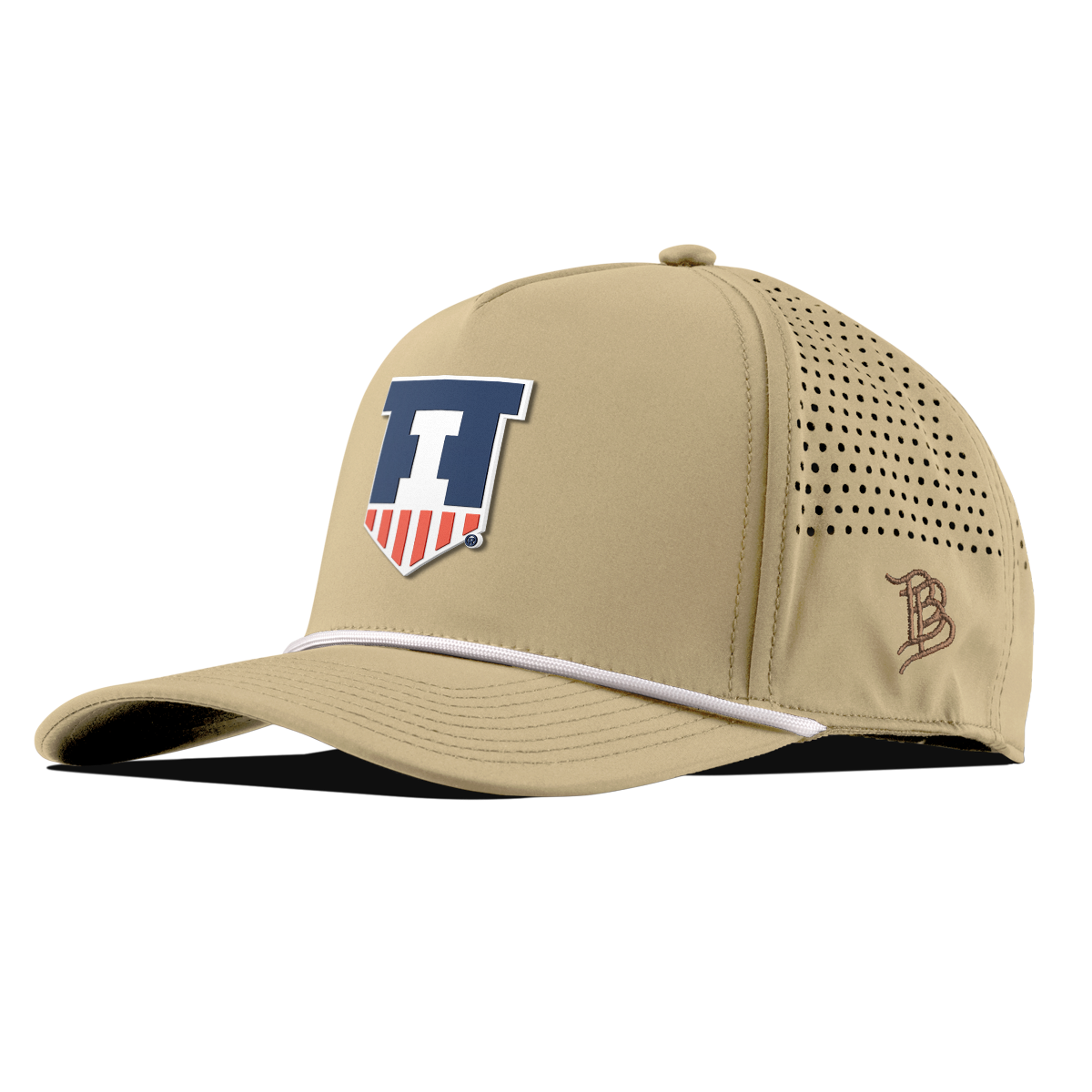 University of Illinois "Illinois Athletics" Curved 5 Panel Rope Desert