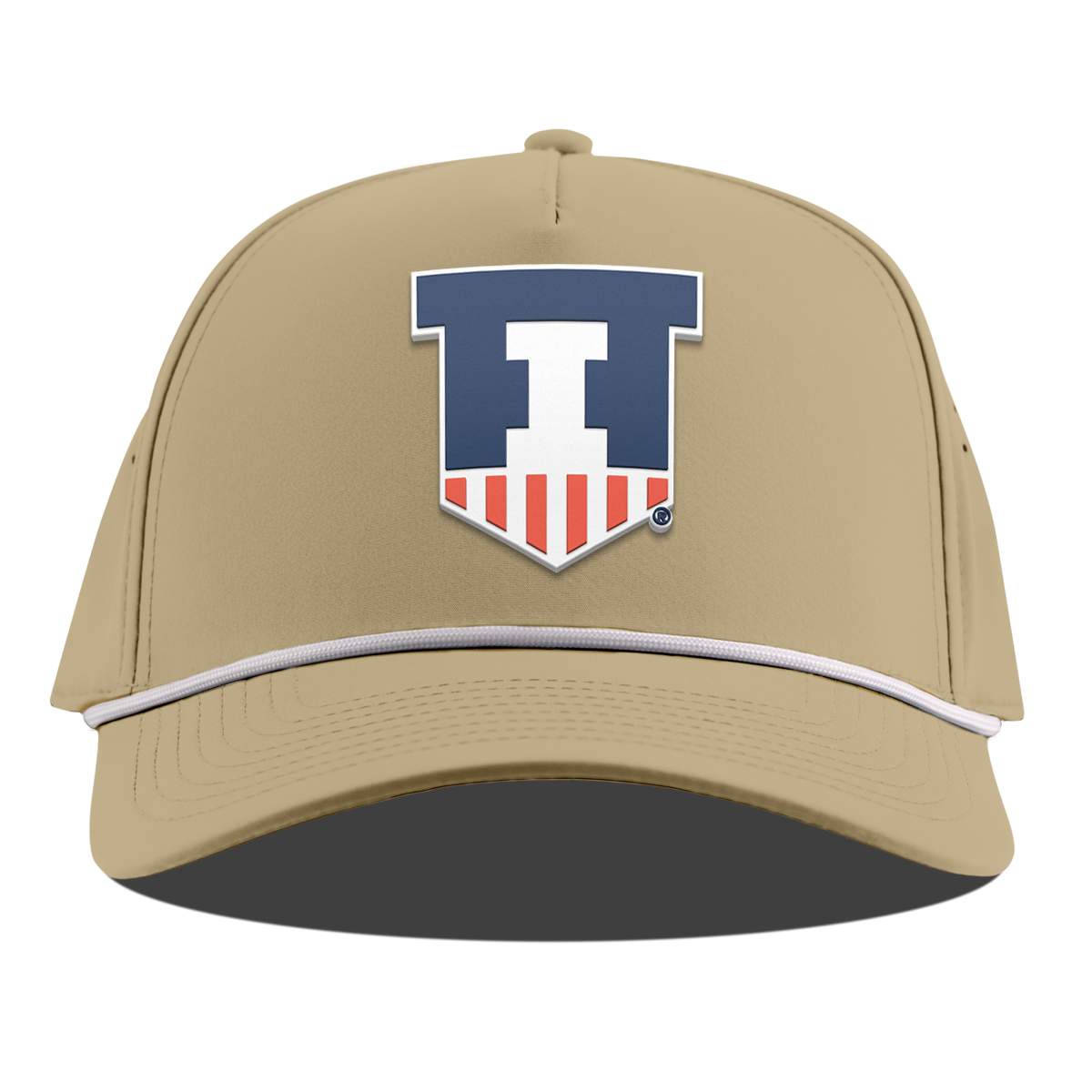 University of Illinois "Illinois Athletics" Curved 5 Panel Rope Desert
