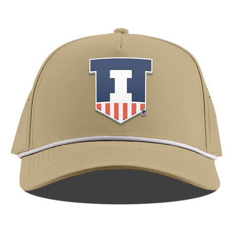University of Illinois "Illinois Athletics" Curved 5 Panel Rope Desert