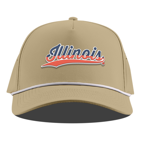 University of Illinois "Illinois Script" Curved 5 Panel Rope Desert