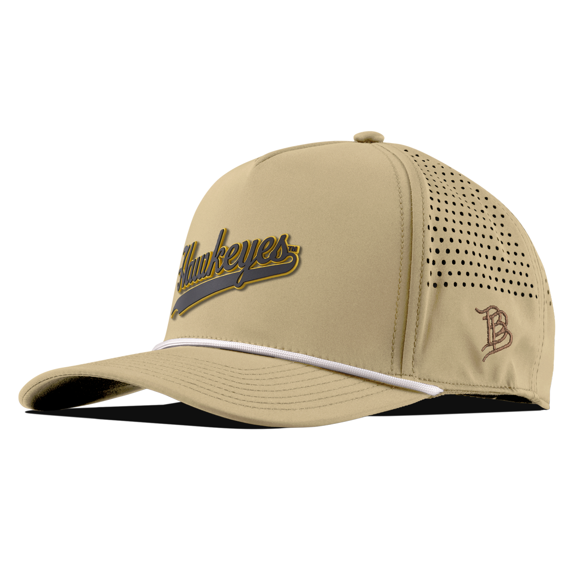 University of Iowa "Iowa Hawkeyes Script" Curved 5 Panel Rope Desert