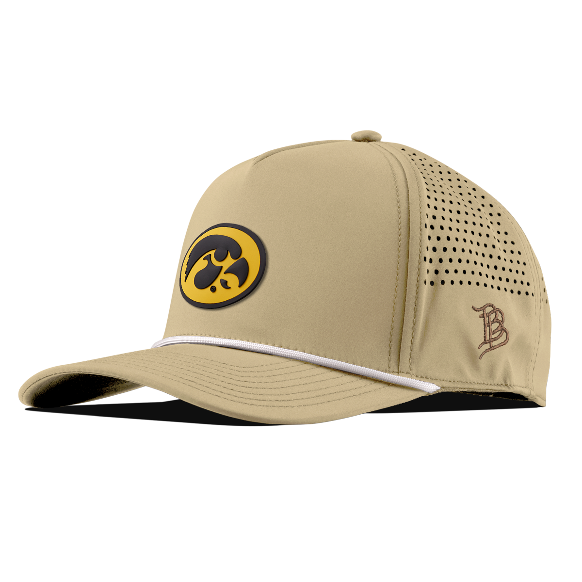 University of Iowa "Iowa Hawkeyes Team Logo" Curved 5 Panel Rope Desert