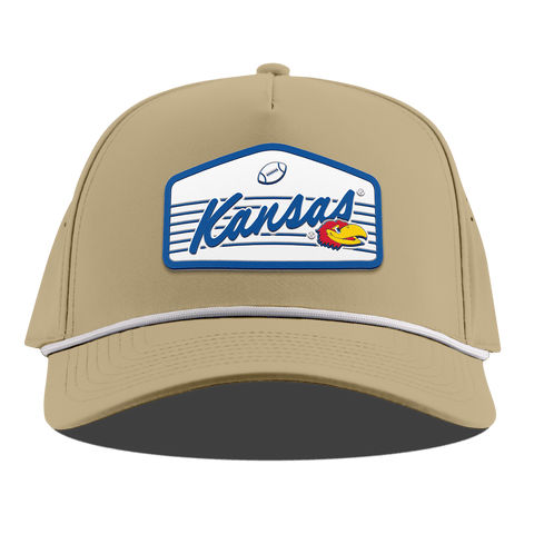 University of Kansas "Jayhawks Football" Curved 5 Panel Rope Desert