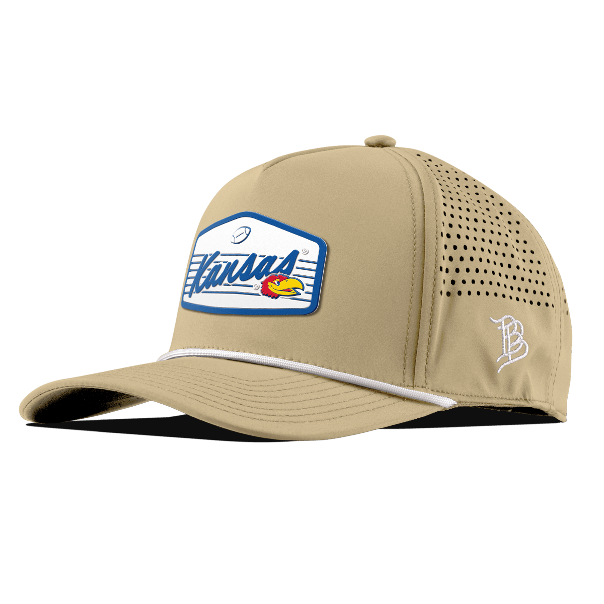 University of Kansas "Jayhawks Football" Curved 5 Panel Rope Desert