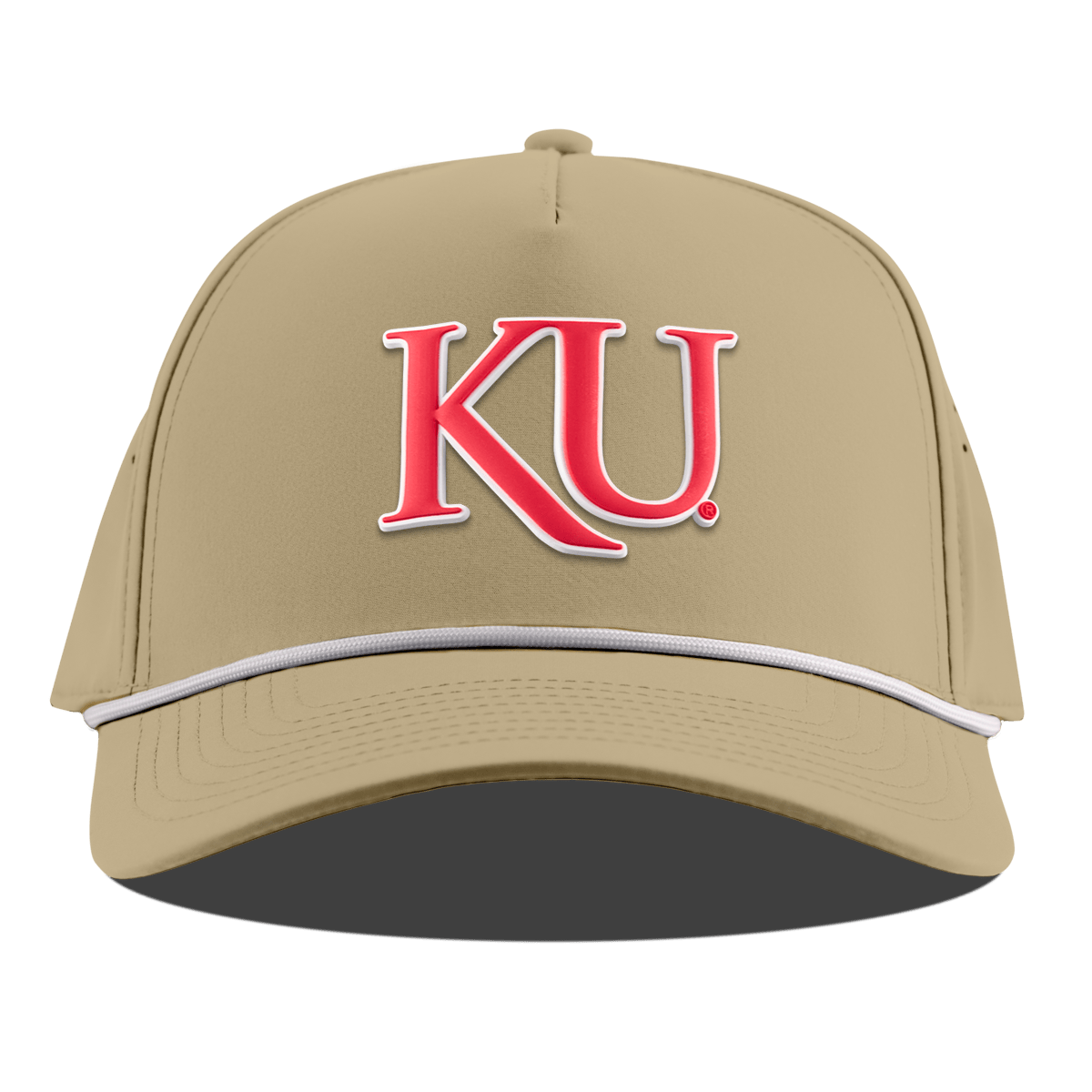 University of Kansas "KU Block" Curved 5 Panel Rope Desert