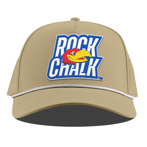 University of Kansas "Kansas Rock Chalk Block" Curved 5 Panel Rope Desert