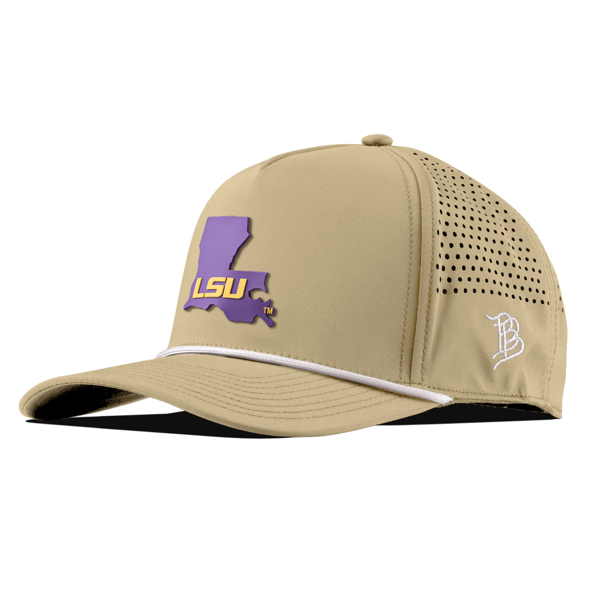 Louisiana State University "LSU State" Curved 5 Panel Rope Desert