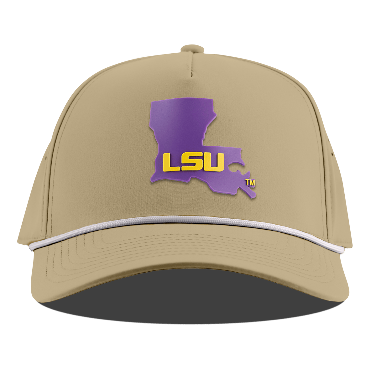 Louisiana State University "LSU Purple State" Curved 5 Panel Rope Desert