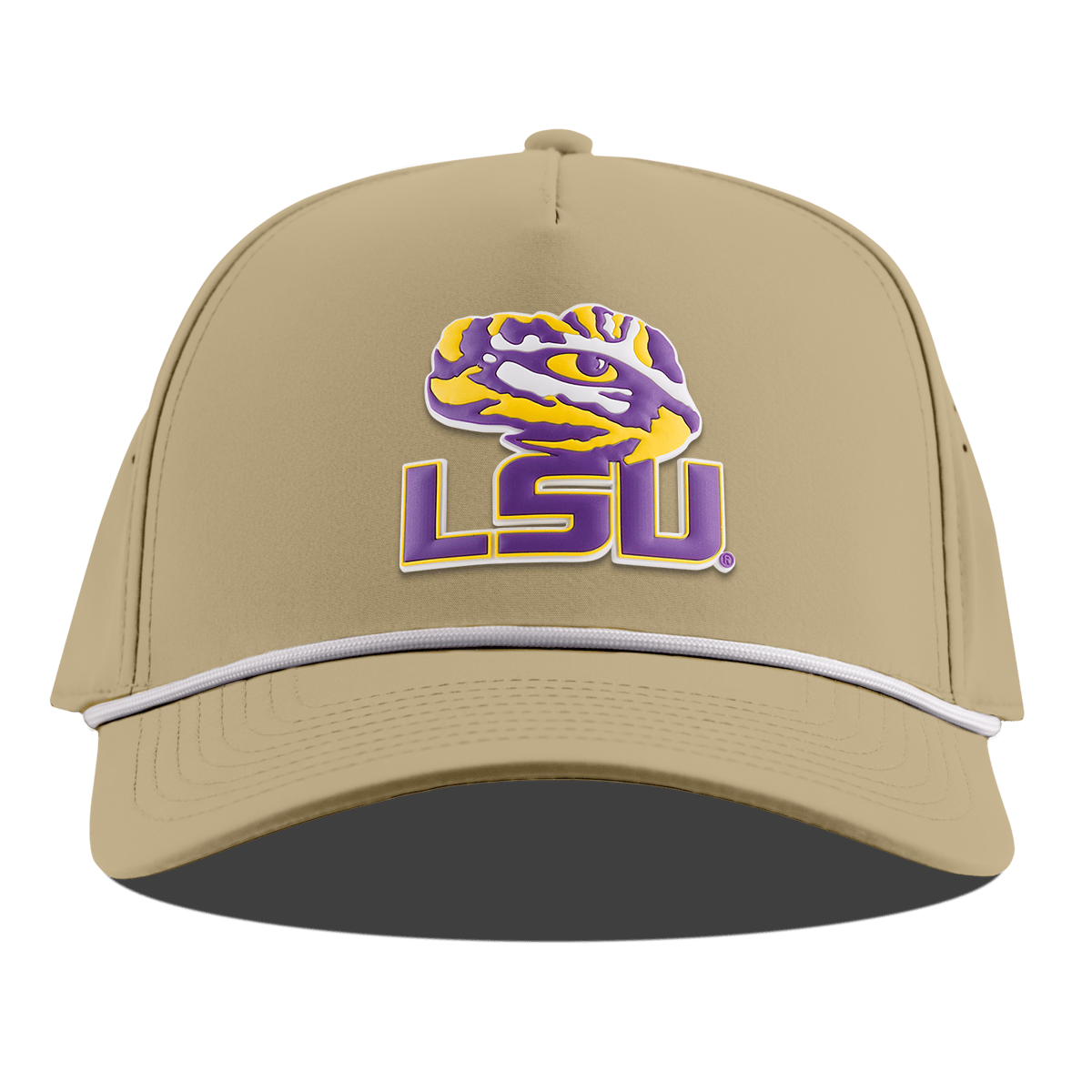 Louisiana State University "LSU Tiger Eye" Curved 5 Panel Rope Desert