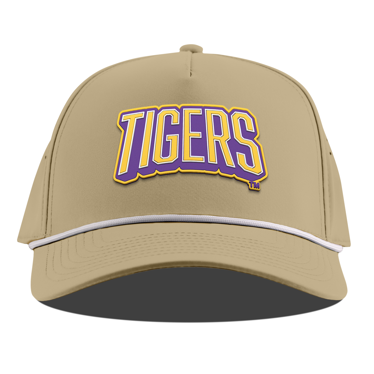 Louisiana State University "LSU Tigers Block" Curved 5 Panel Rope Desert
