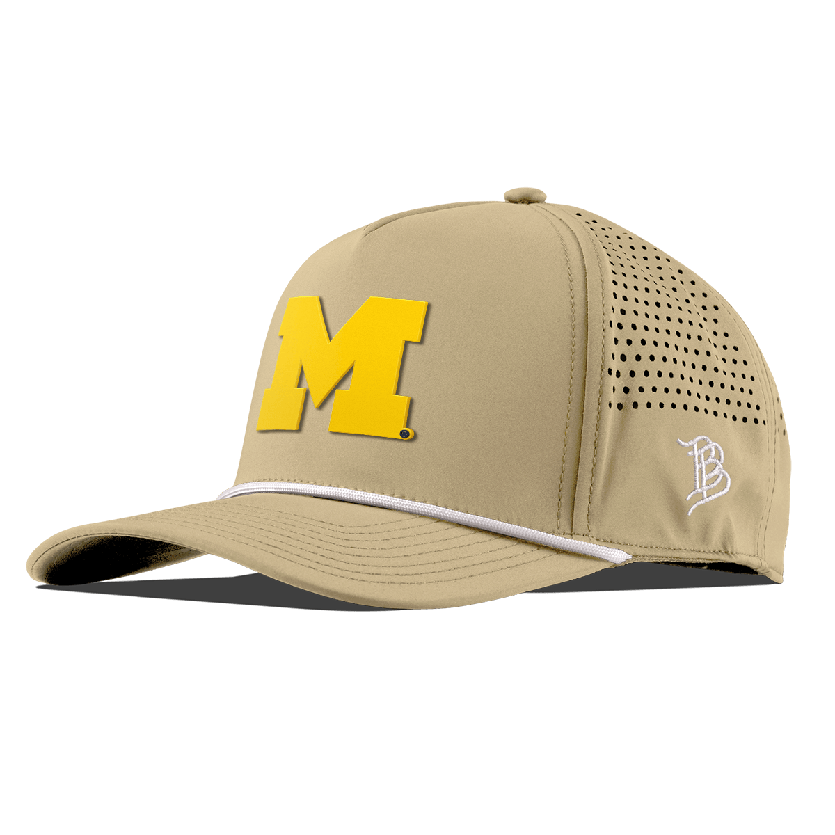 University of Michigan "Michigan Gold Block" Curved 5 Panel Rope Desert