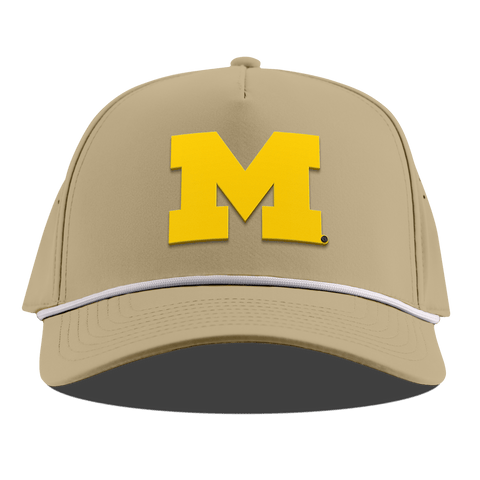 University of Michigan "Michigan Gold Block" Curved 5 Panel Rope Desert