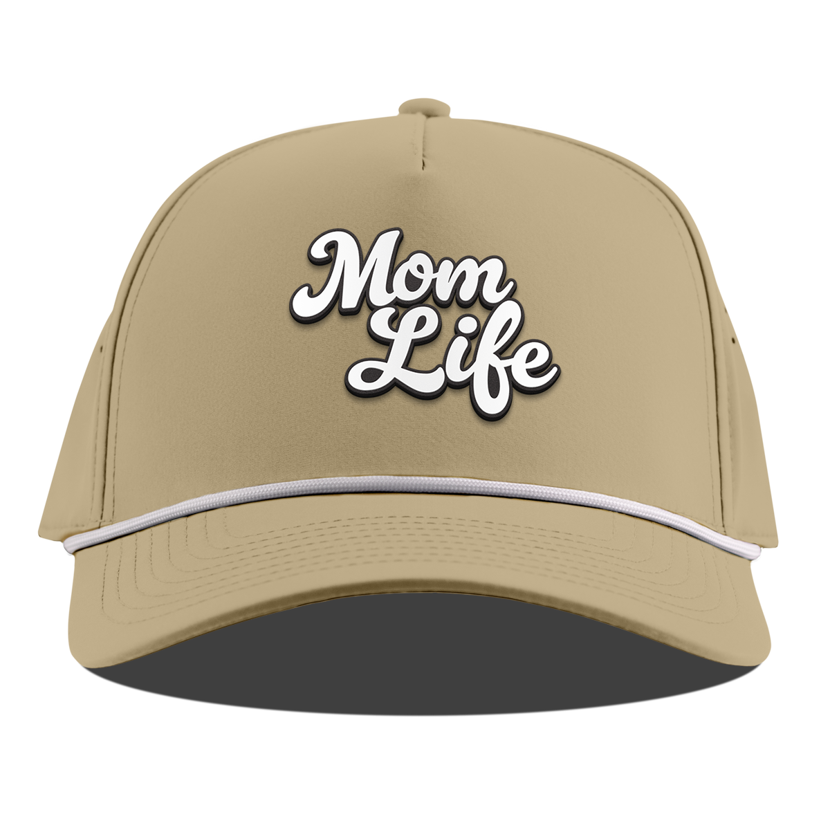 Mom Life Script Curved 5 Panel Rope Desert