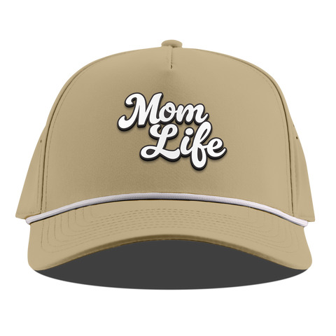Mom Life Script Curved 5 Panel Rope Desert