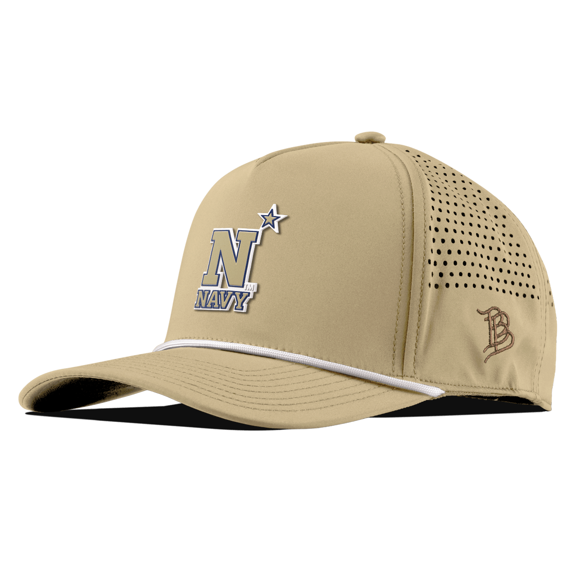 United States Naval Academy "Naval Academy Team Logo Gold" Curved 5 Panel Rope Desert