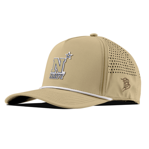 United States Naval Academy "Naval Academy Team Logo Gold" Curved 5 Panel Rope Desert