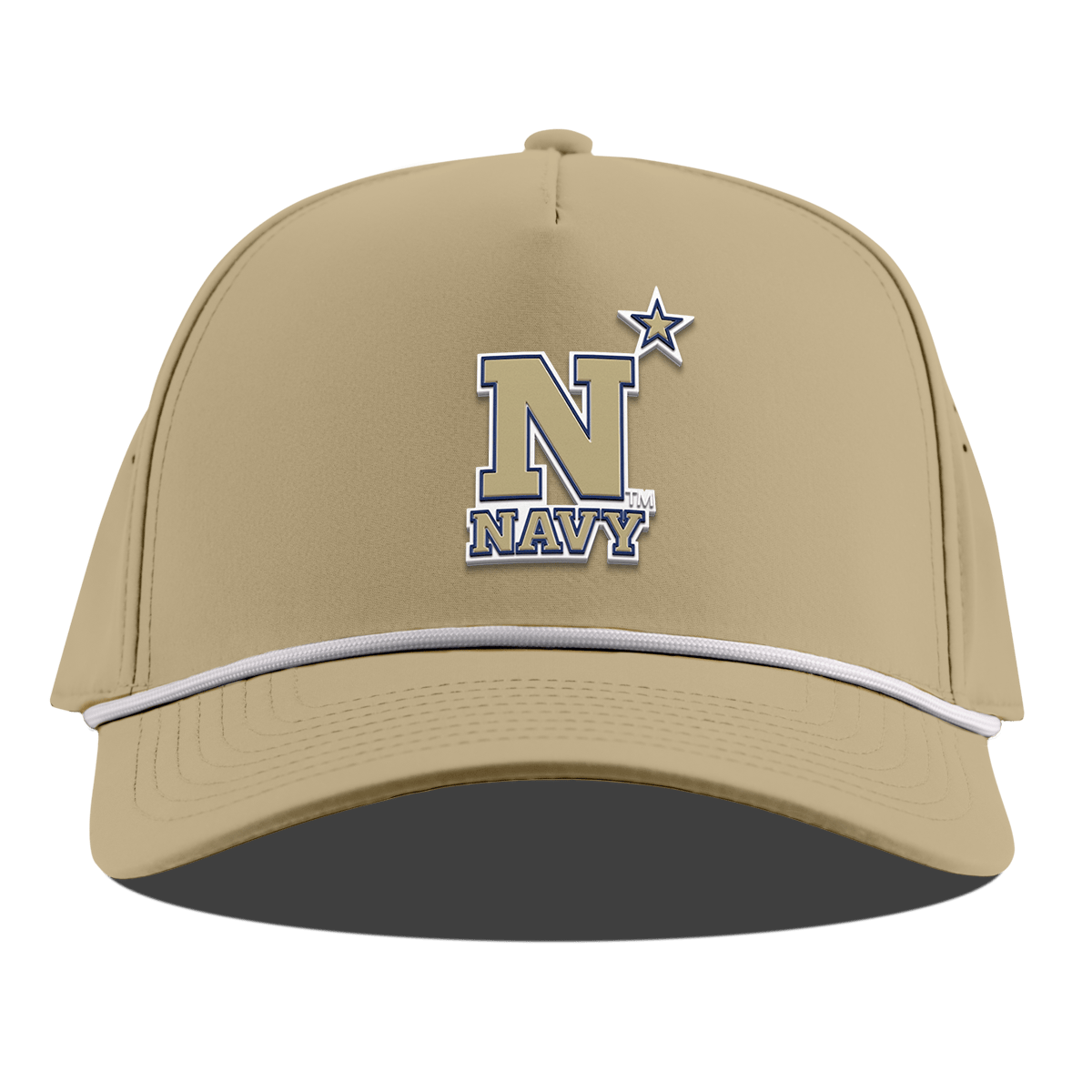 United States Naval Academy "Naval Academy Team Logo Gold" Curved 5 Panel Rope Desert